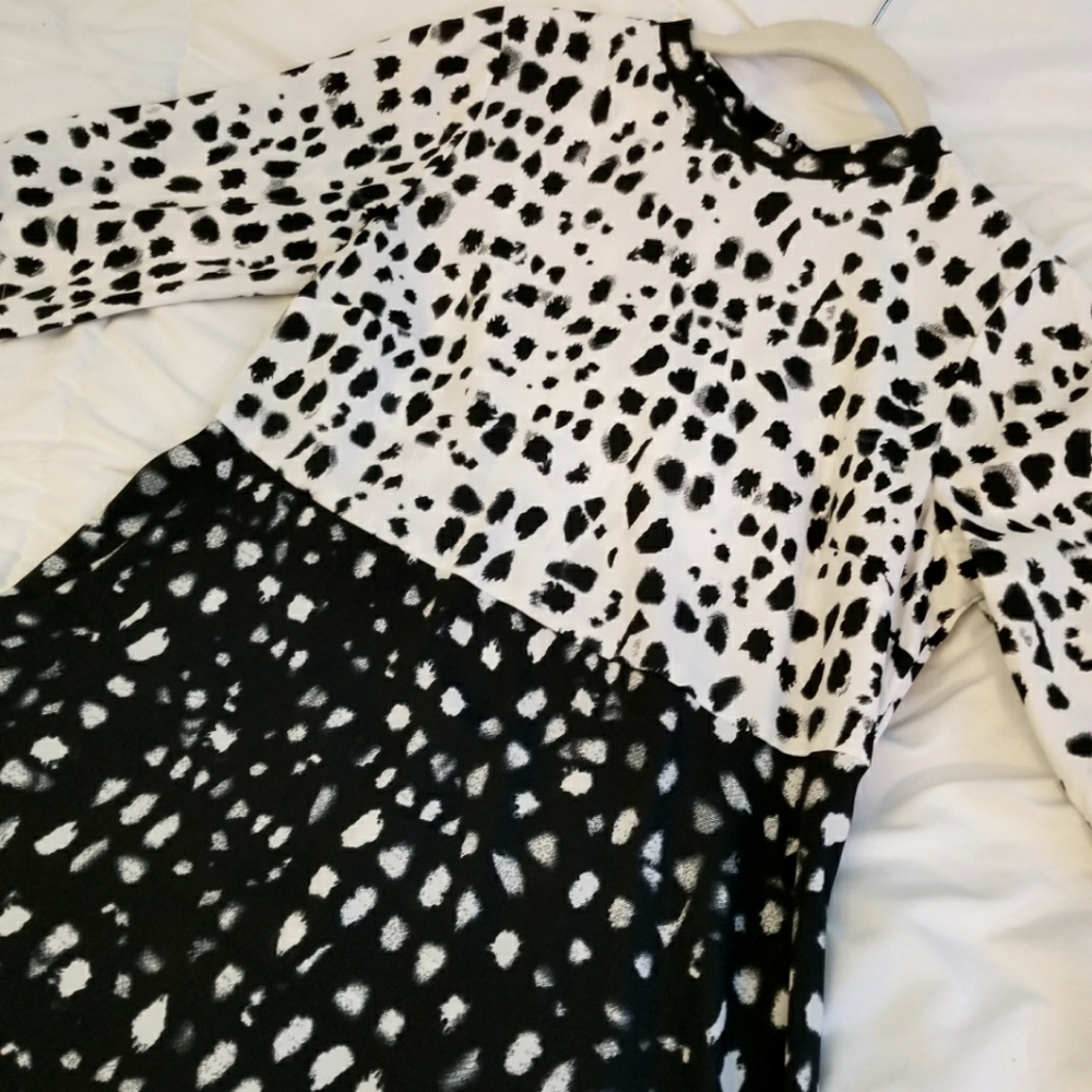 Asos Black and White Spotted Dress